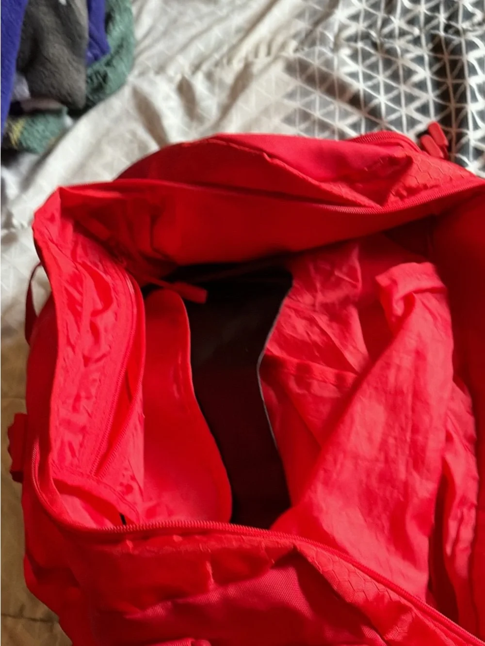YoungLA Red Canvas Tote with White Logo